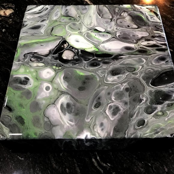 NWOT Fluid Art Abstract Painting, Acrylic Pour Art - Picture 4 of 12